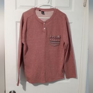 Volcom Rust Long Sleeve Henley Shirt